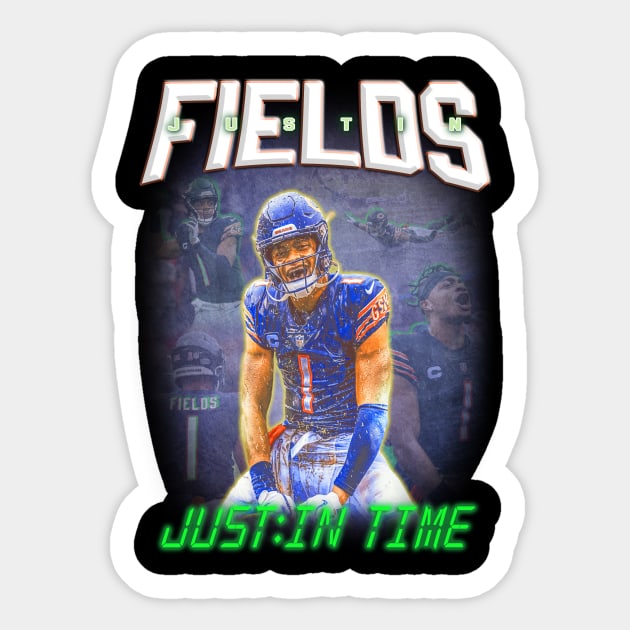 Justin Fields "Just In Time" Bears Sticker by dsuss